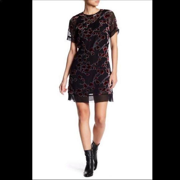 Superfoxx Sheer Velvet Burnout Mesh Dress NWT S - Picture 2 of 10